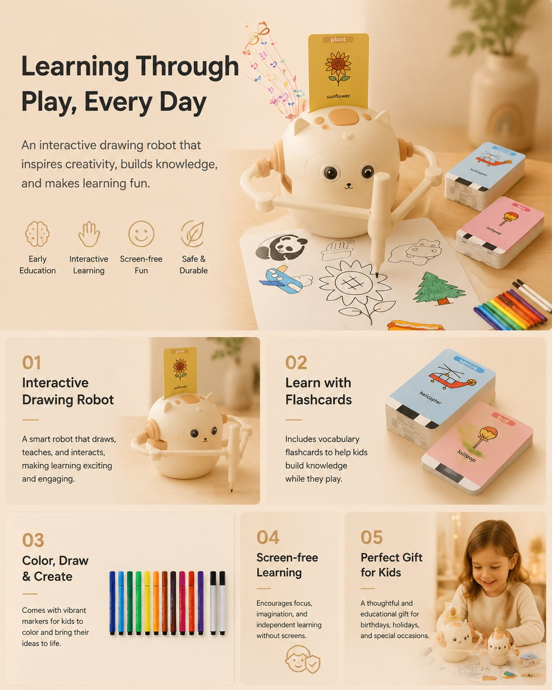Aria™ Smart Drawing Robot for Children